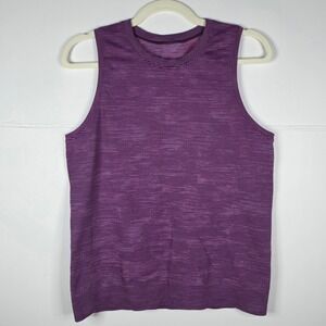Lululemon Swiftly Relaxed Muscle Tank Top 12 Vivid Plum Striped Sleeveless